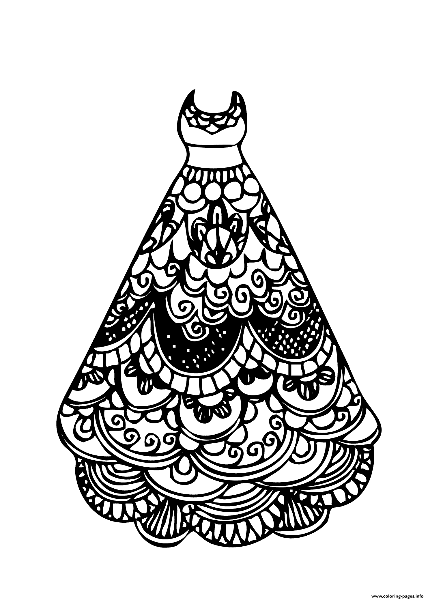 Lace Dress Coloring Pages Printable