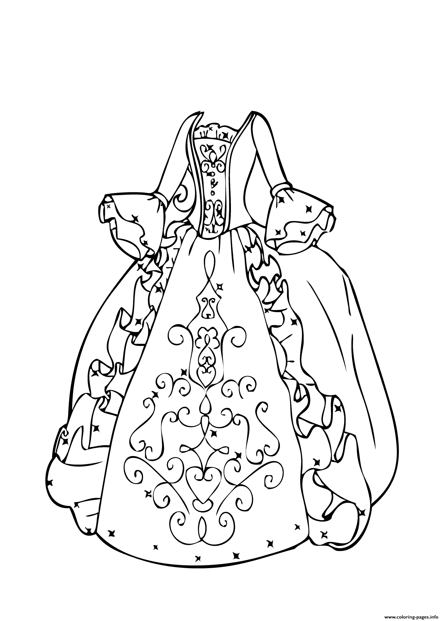 Ball Gown Coloring page Printable