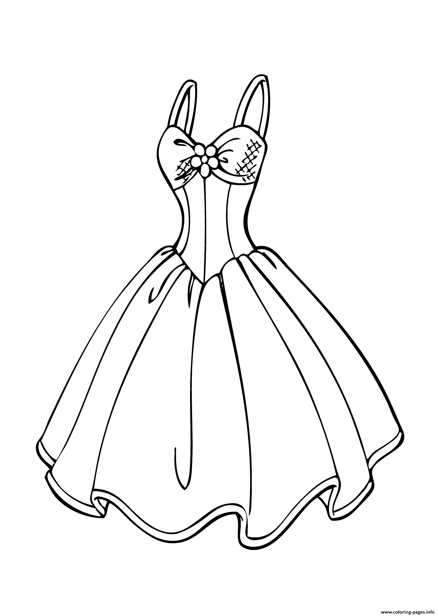 Beautiful Dress Coloring Pages Printable