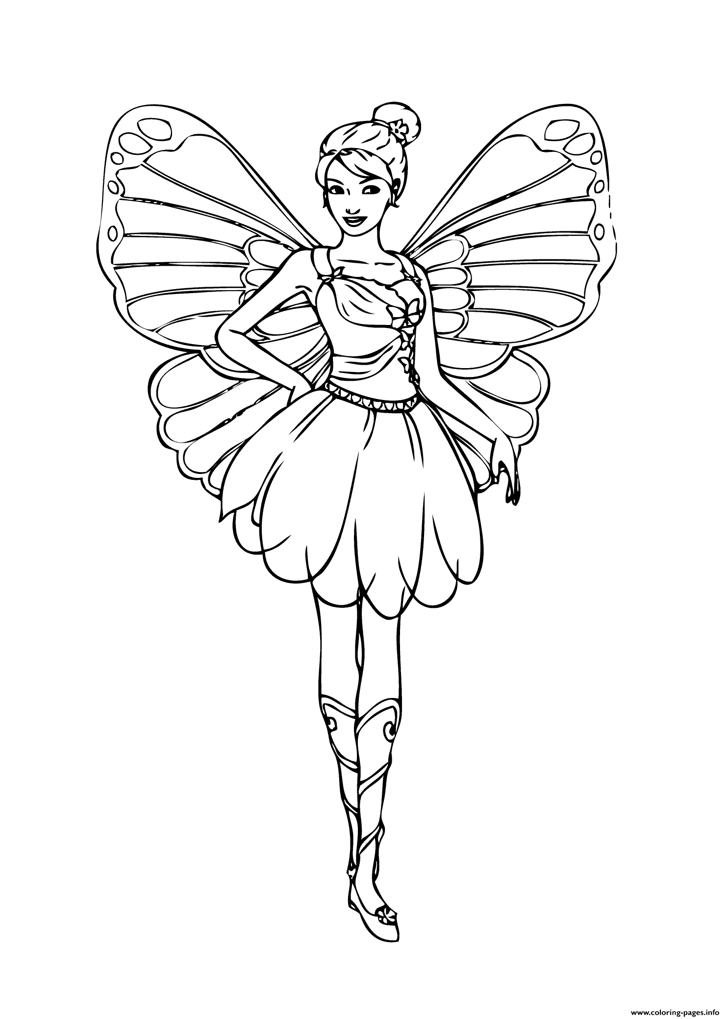 Barbie Fairy Coloring page Printable
