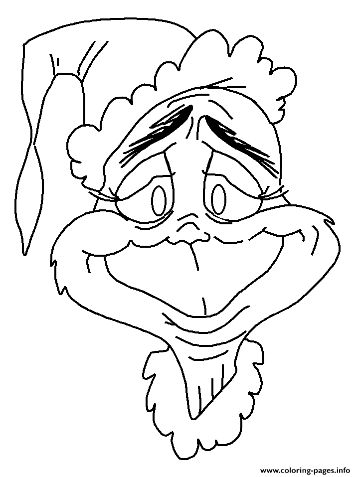 grinch face coloring pages printable