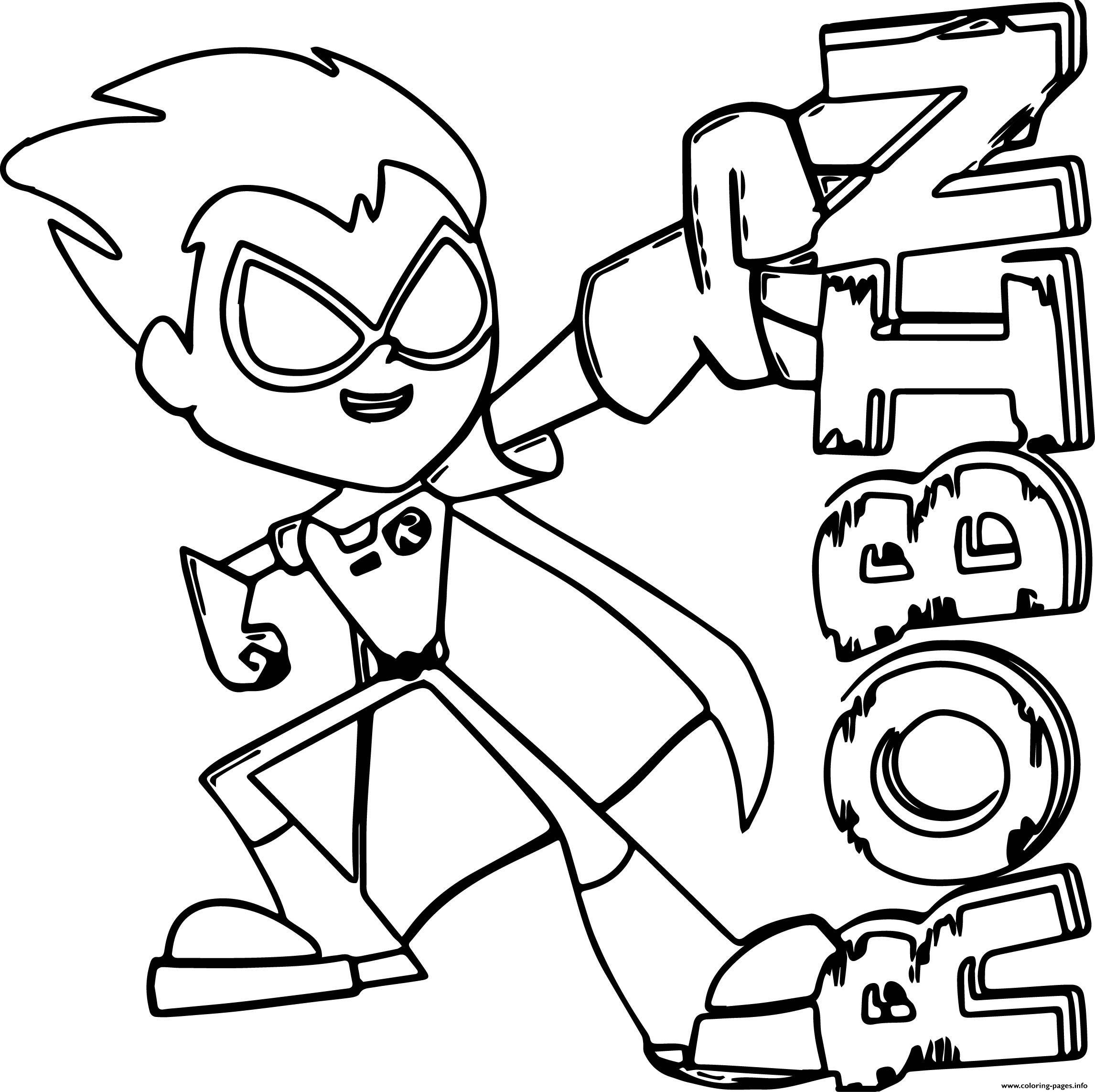 Robin Teen Titans Go TTG Coloring Pages Printable