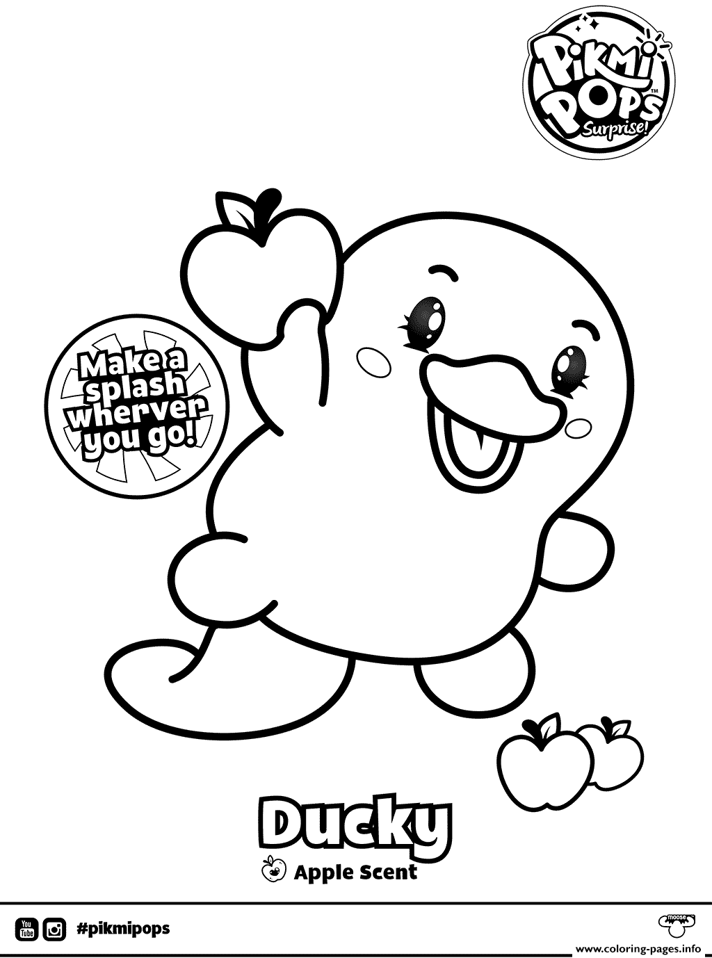 Ultra Rare Pikmi Pops Ducky The Platypus Coloring Pages Printable