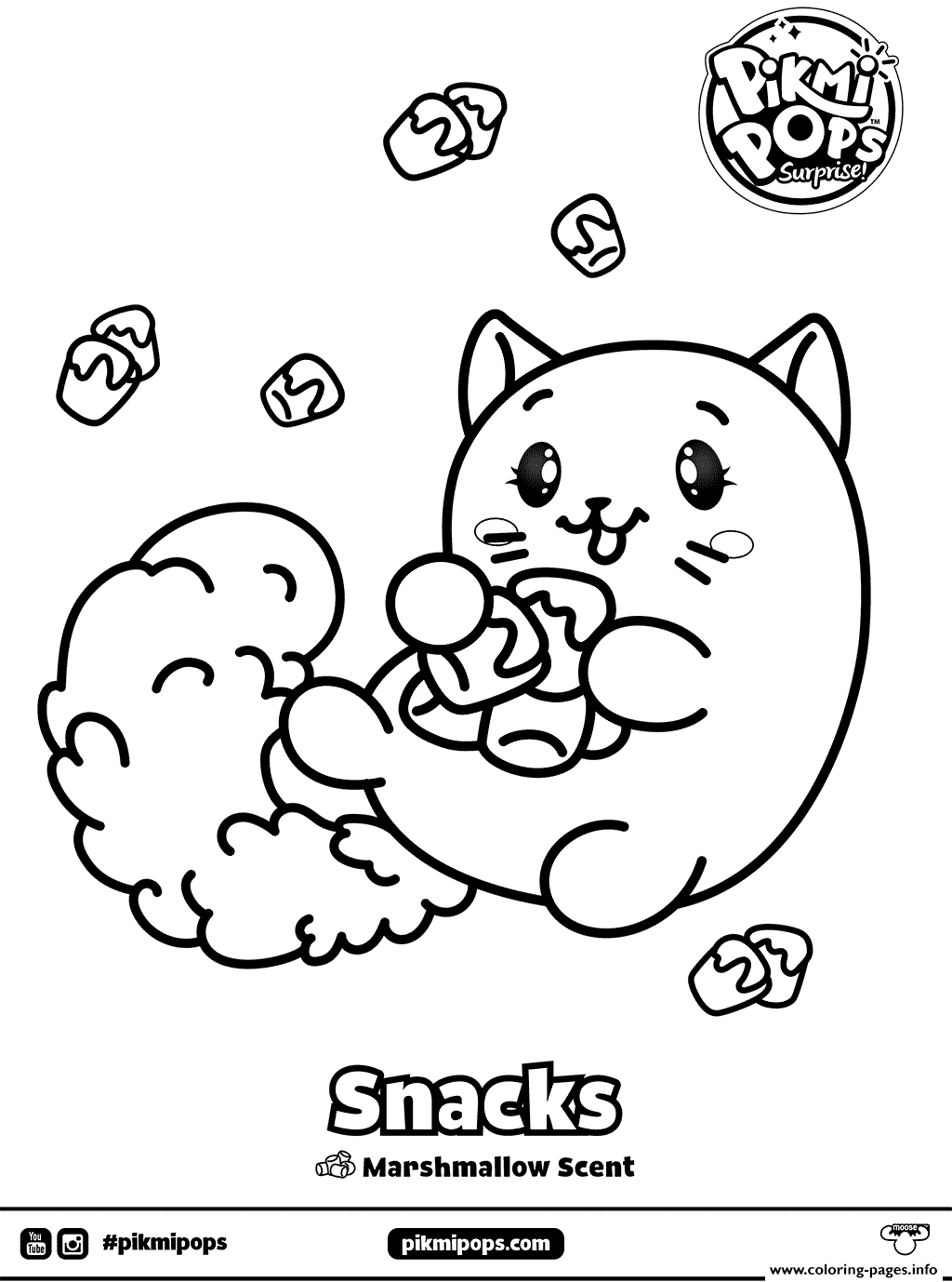 Pikmi Pops Season 3 Cat Coloring Pages Printable