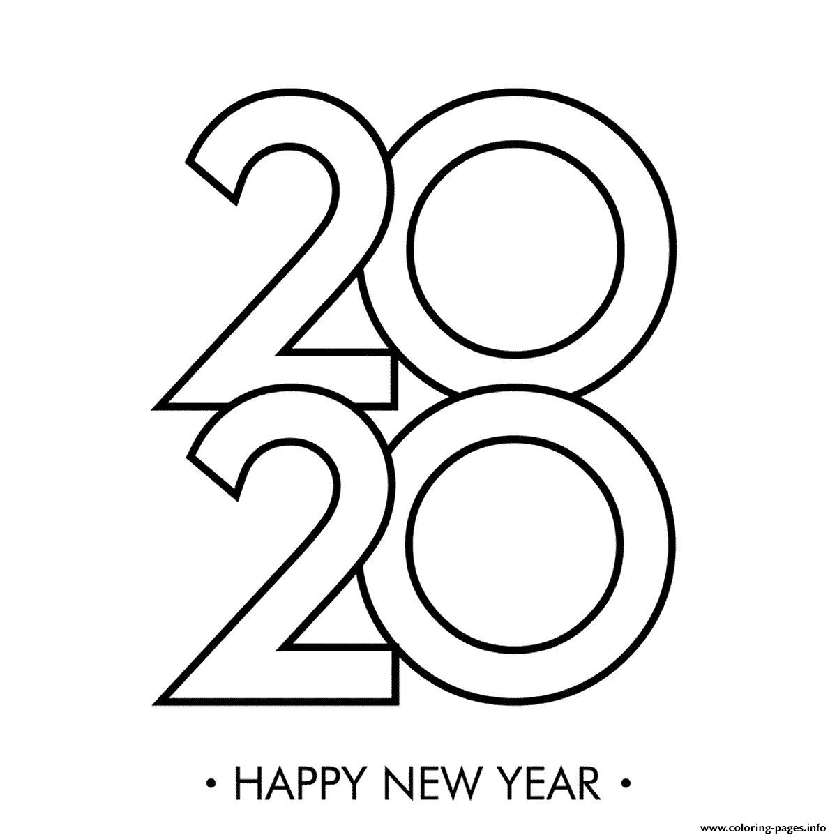 Easy 2020 Black And White coloring