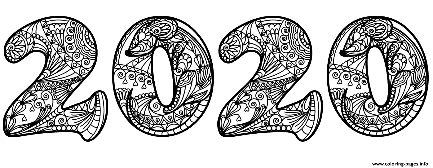 2020 Chinese Year Of The Rat Zentangle coloring