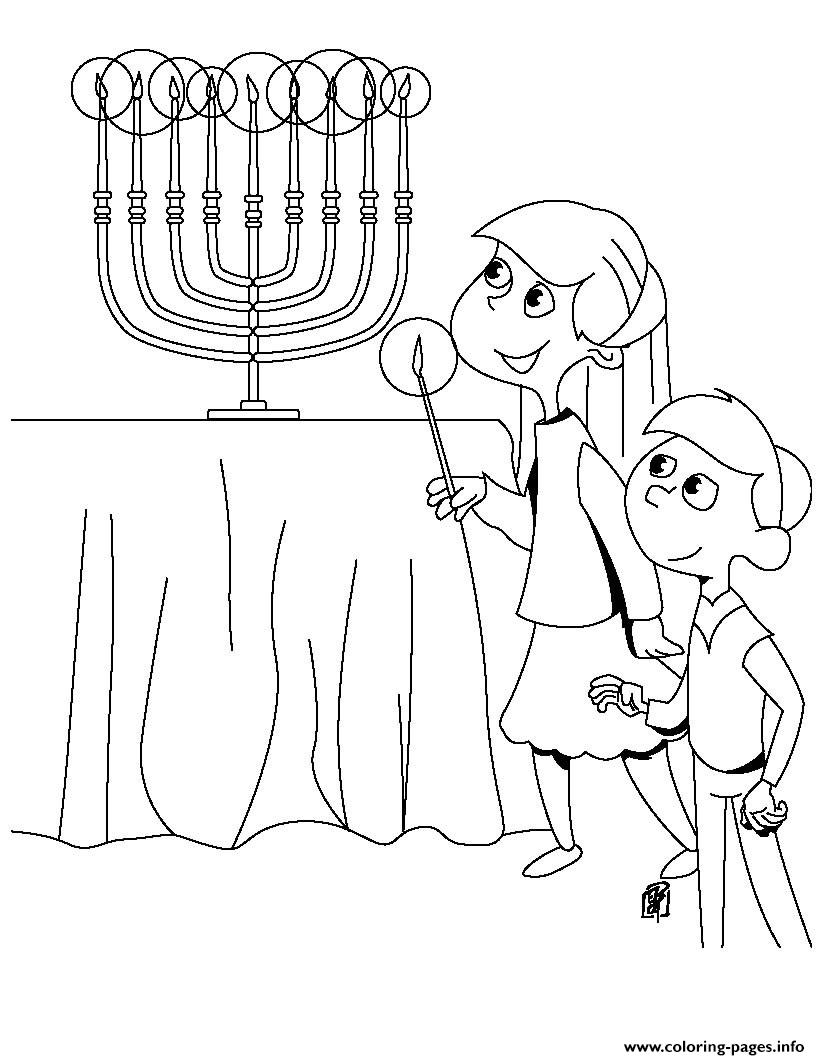 Hanukkah Kids coloring