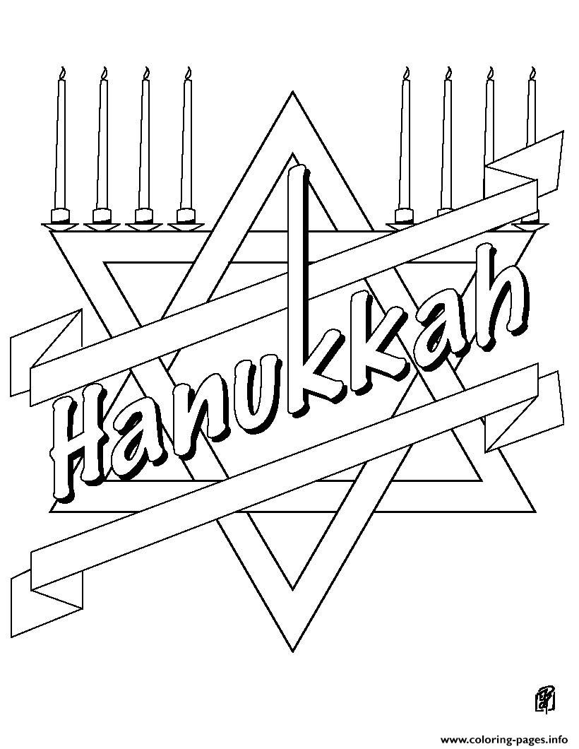Hanukkah Symbolss coloring
