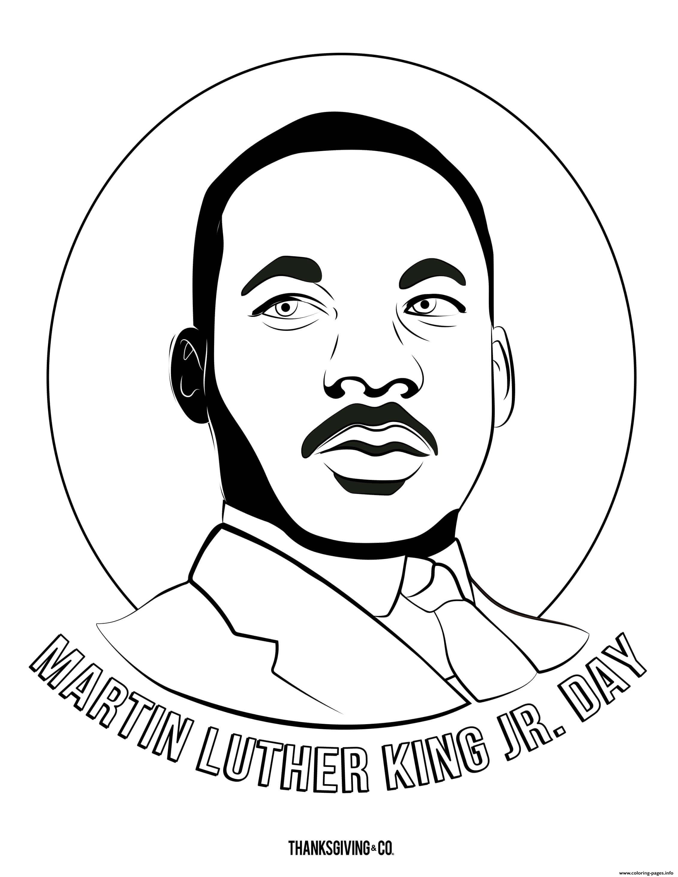 MLK Martin Luther King Jr Day Coloring Page Printable