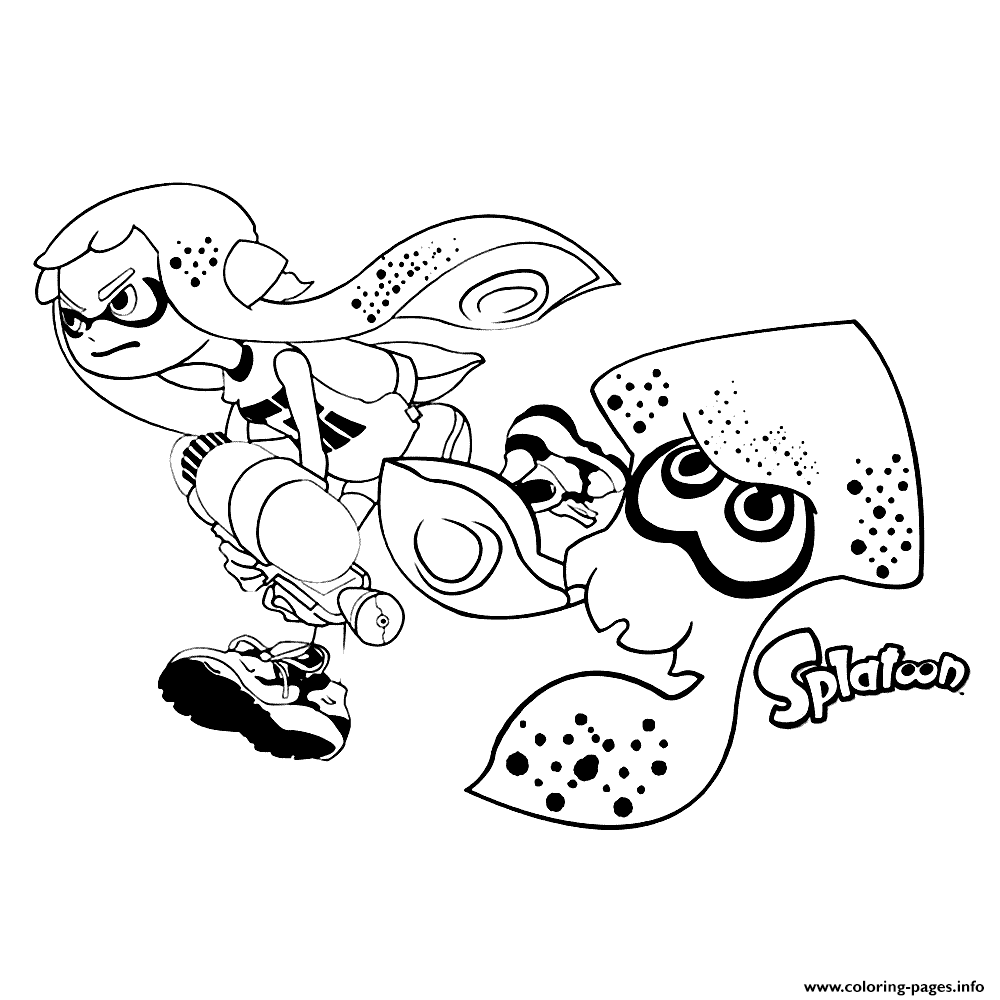 Fun Splatoon Agent 3 Hero Mode Coloring Pages Printable