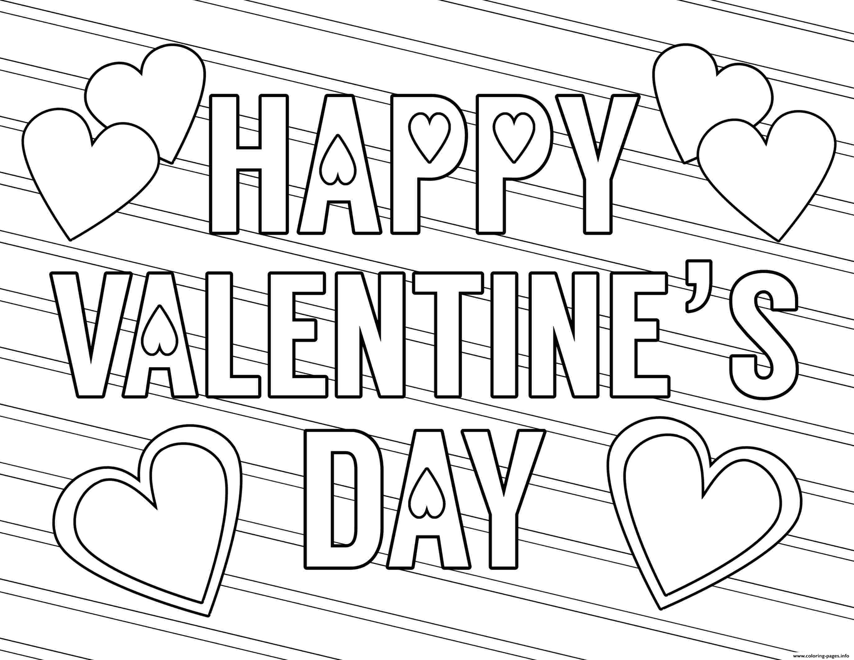 Happy Valentines Day Free Love Coloring page Printable