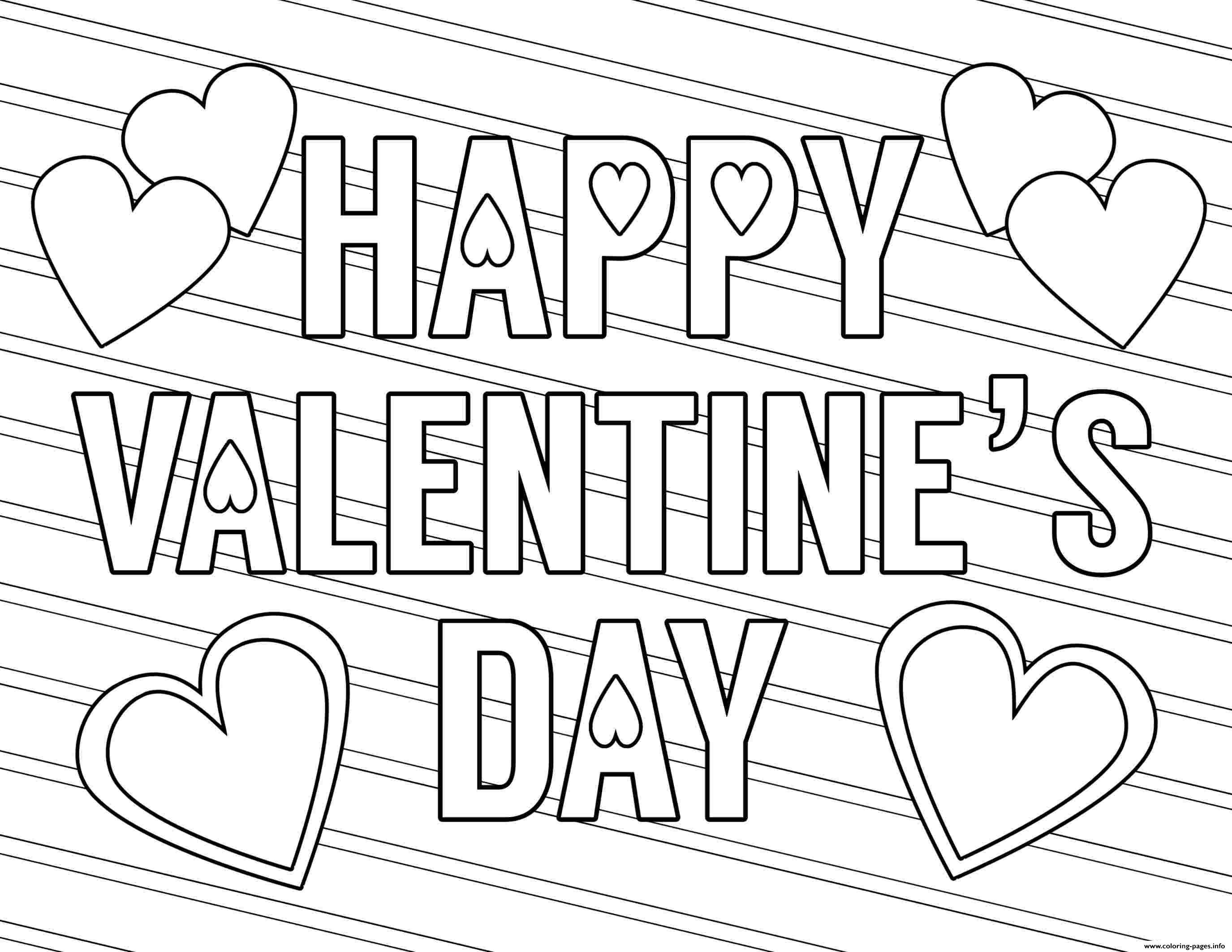 Happy Valentines Day Free Love Coloring Page Printable