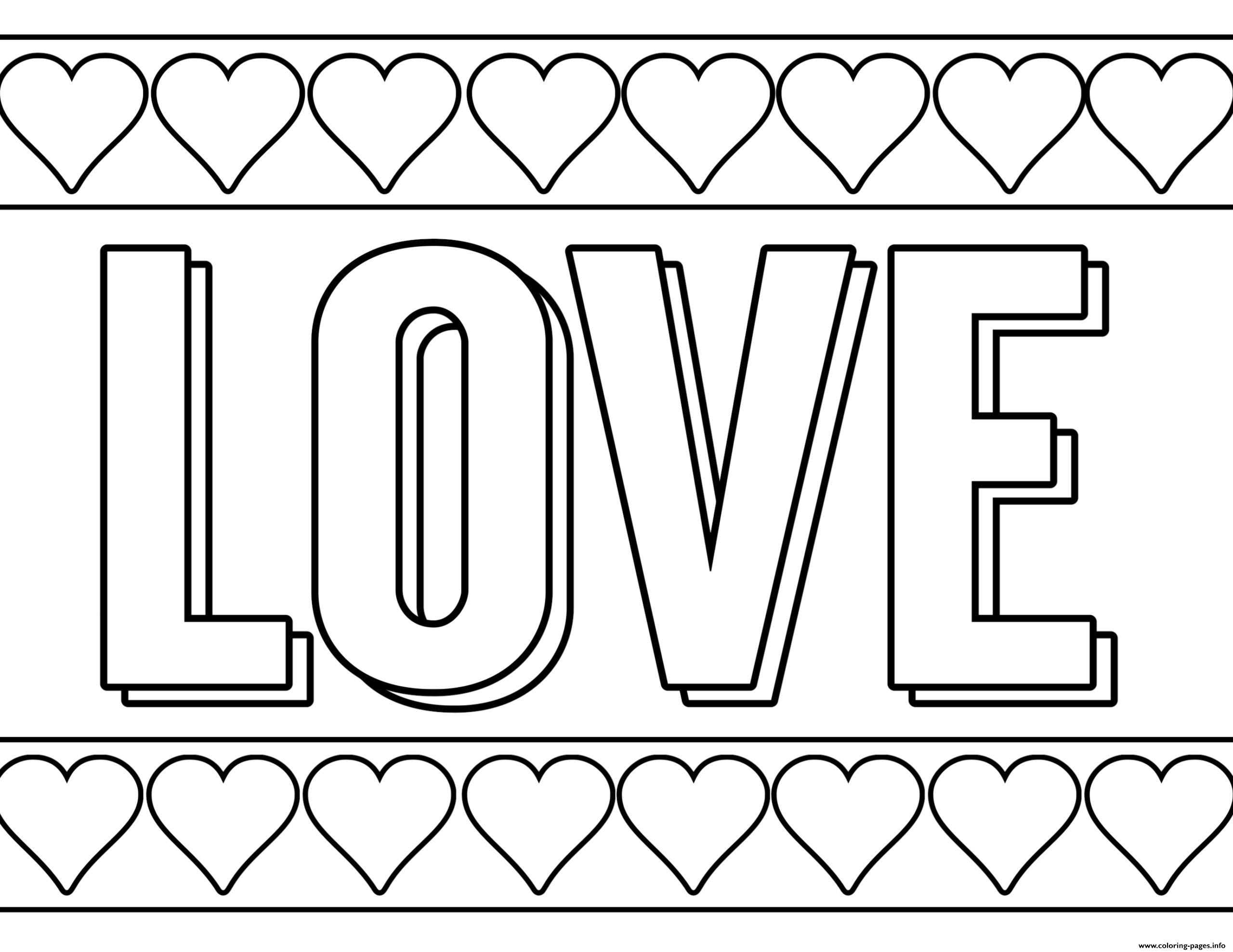 Love Happy For Adults Valentine Coloring Pages Printable