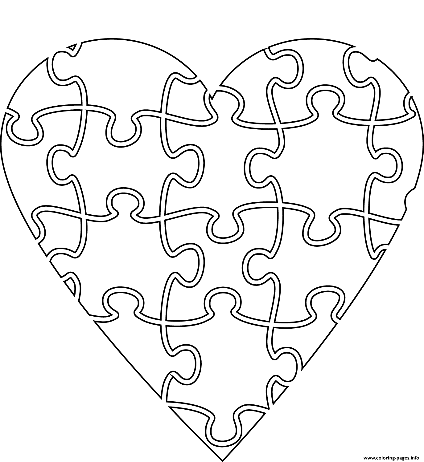 Heart Jigsaw coloring