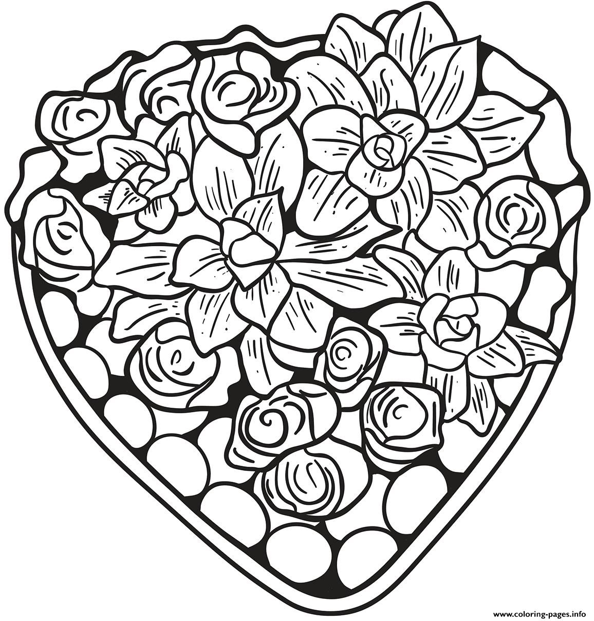 Heart Made Of Flowers coloring