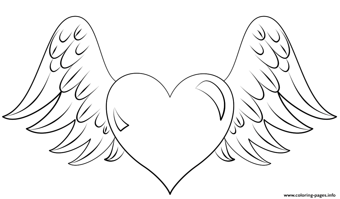 Heart With Wings coloring