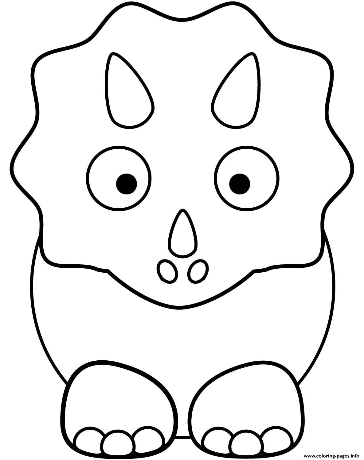 Cute Triceratops Baby coloring
