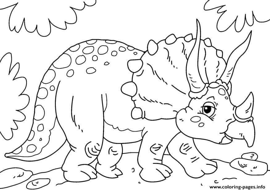 Cute Triceratops Coloring Pages Printable