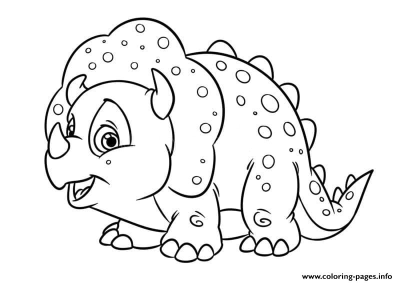 Little Triceratops Baby Coloring page Printable