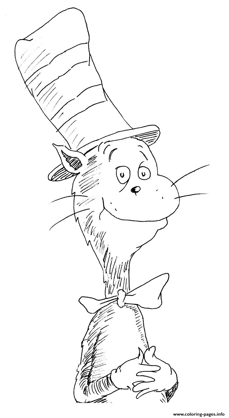 Cat In The Hat Easy Coloring Pages Printable