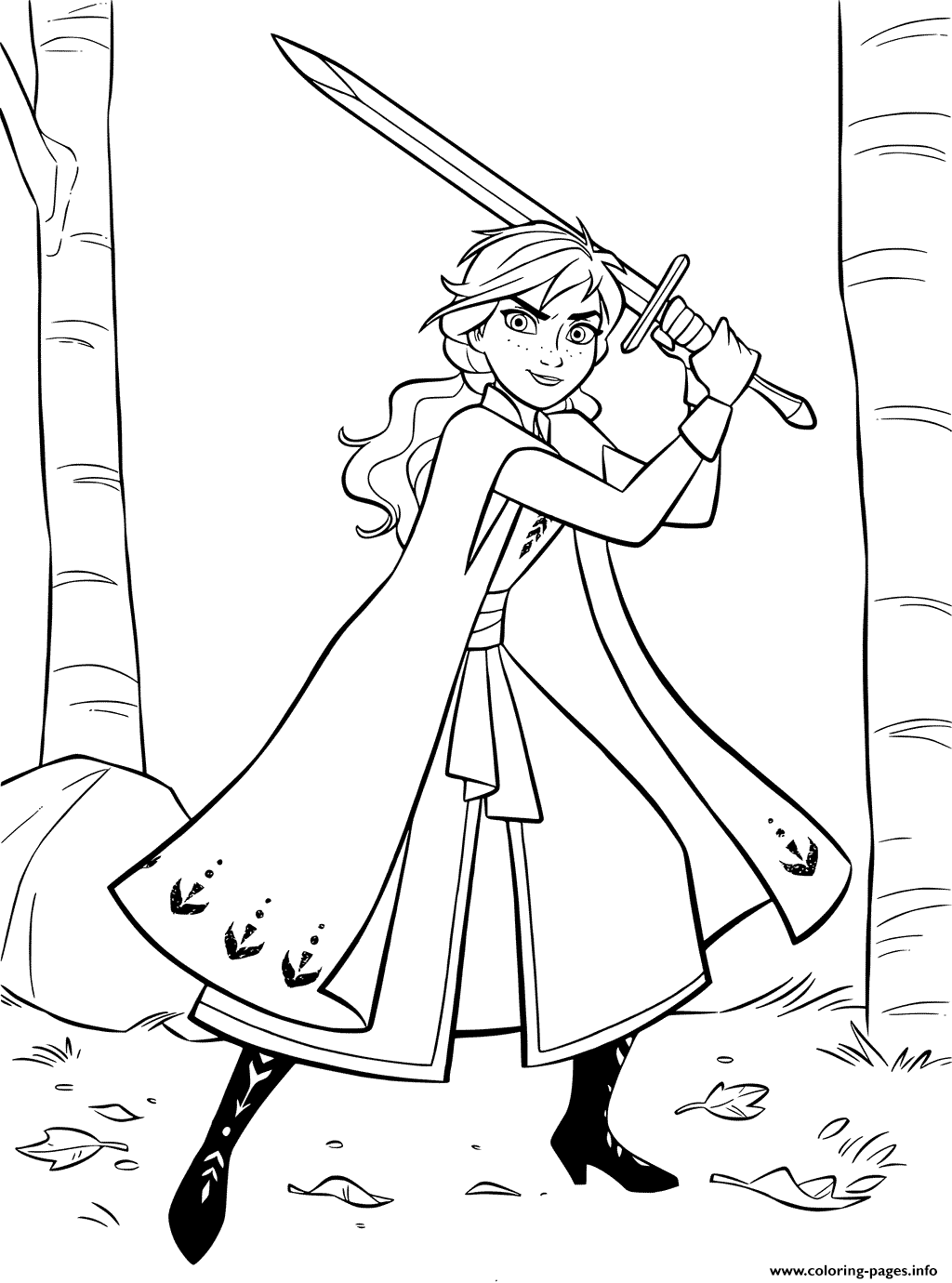 Anna With Sword Coloring page Printable