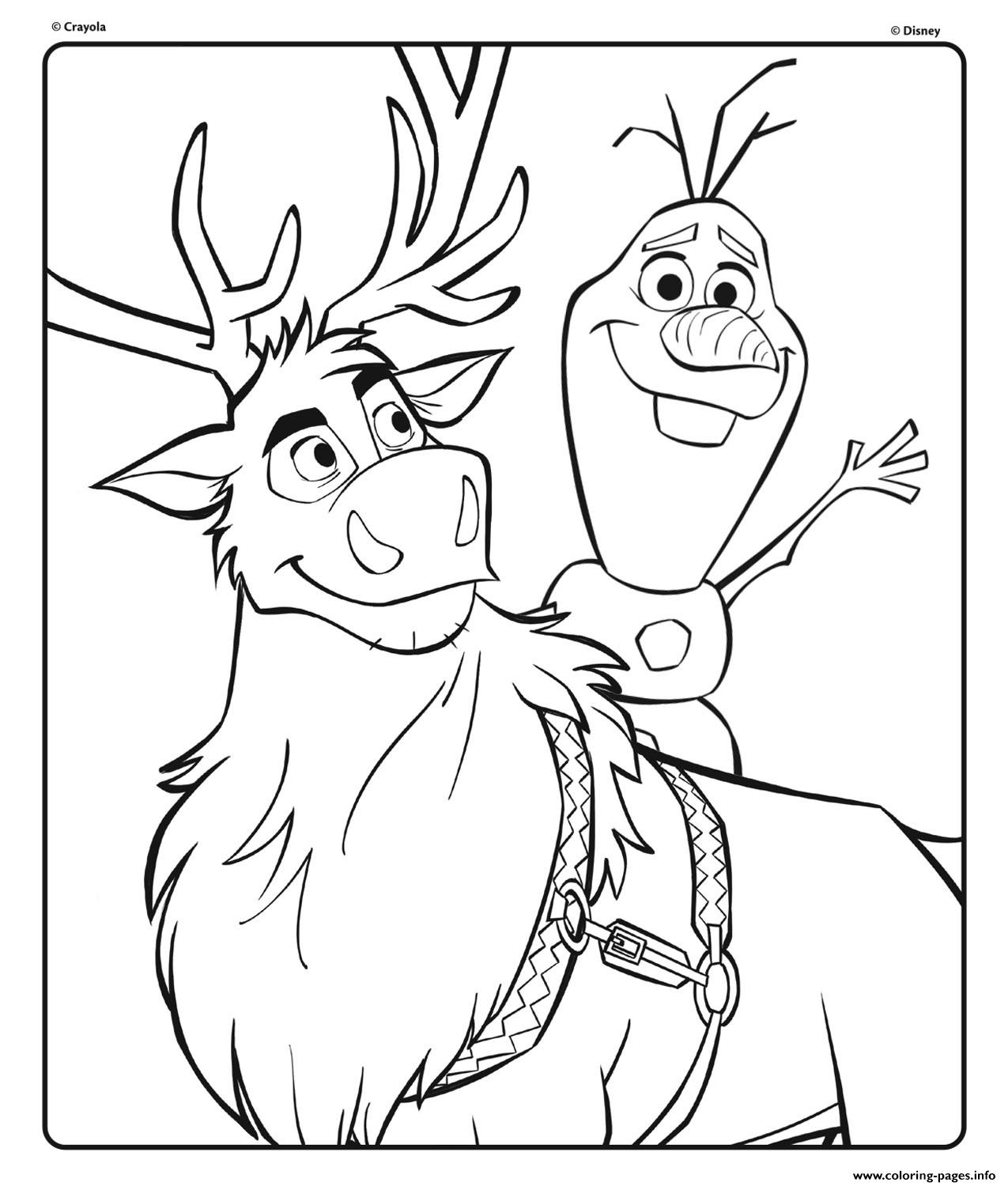 Olaf And Sven From Disney Frozen 2 Coloring Pages Printable
