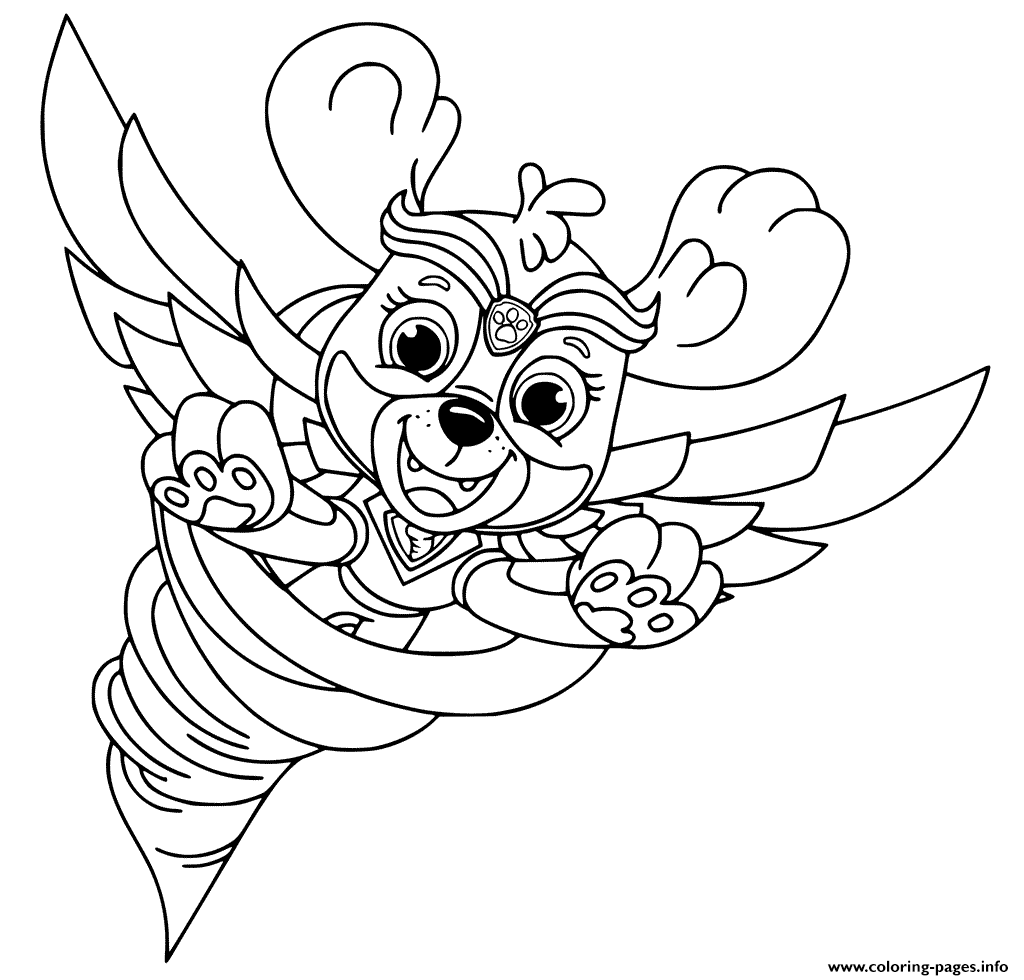 Mighty Pups Flying Skye For Kids coloring