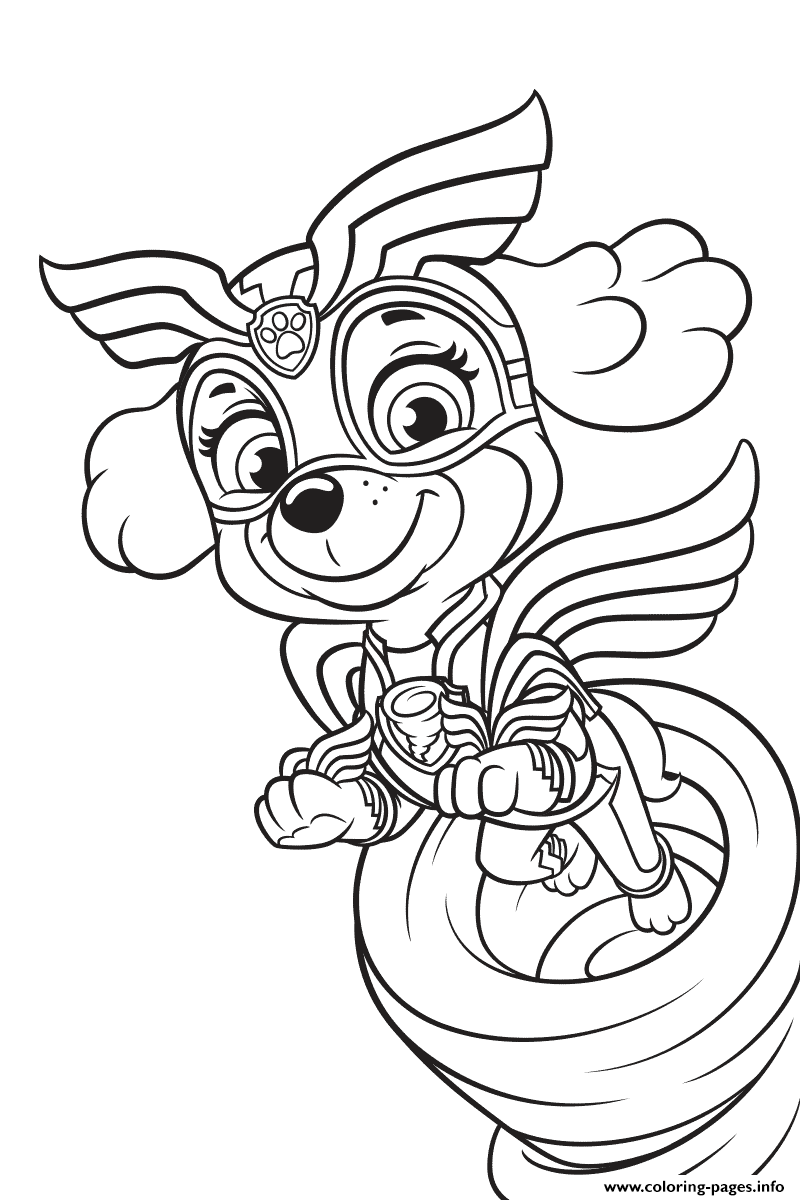 Mighty Pups Skye Coloring Pages Printable