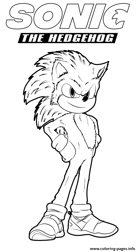 Sonic The Hedgehog 2020 For Kids Coloring page Printable