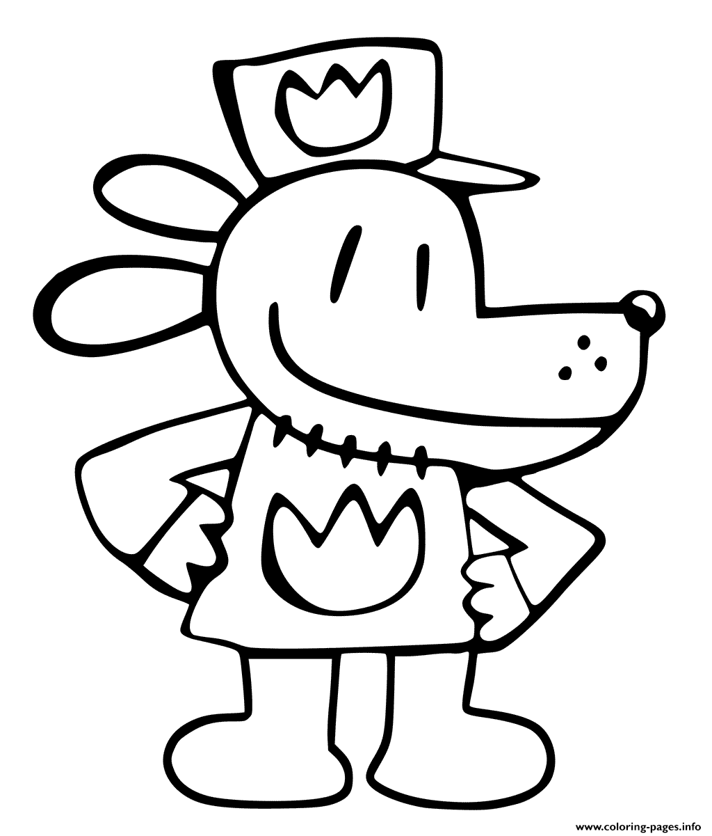 Dog Man Cute Hat Love Coloring Page Printable