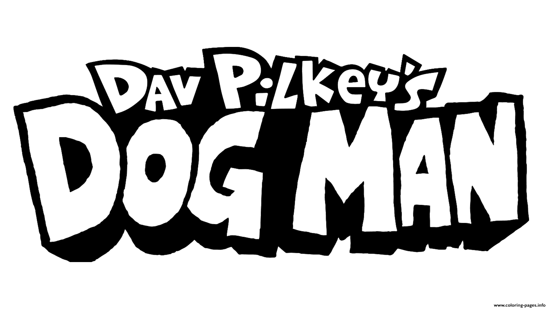 Dav Pilkeys Dog Man Logo coloring