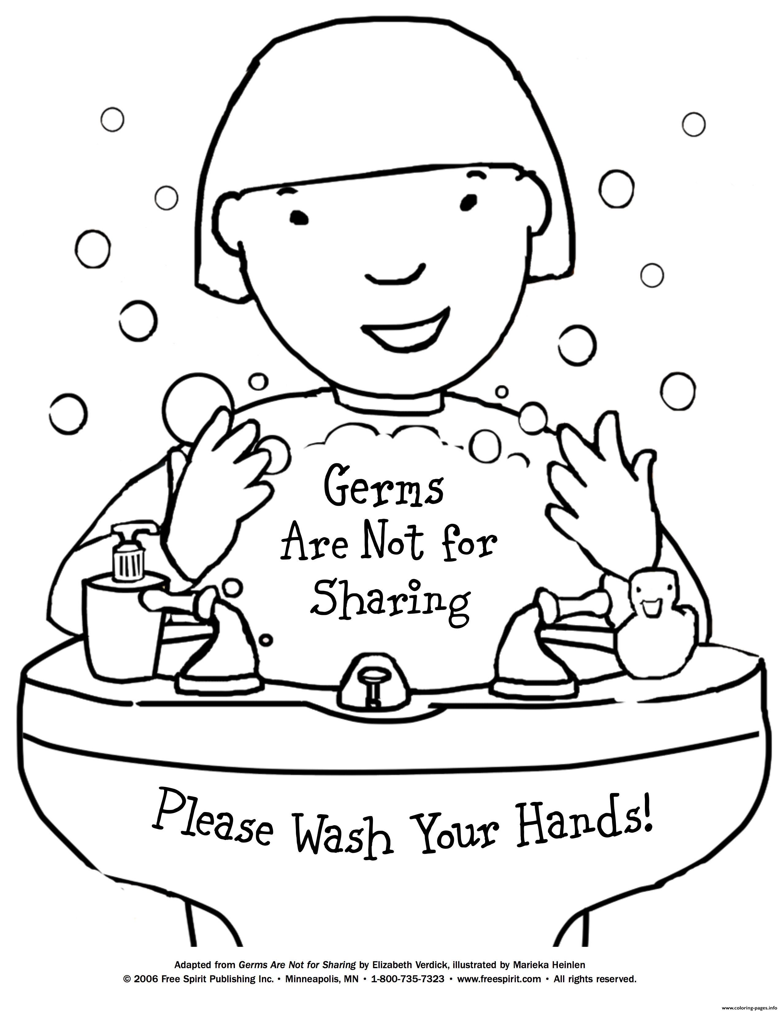 Germs Are Not For Sharing coloring pages