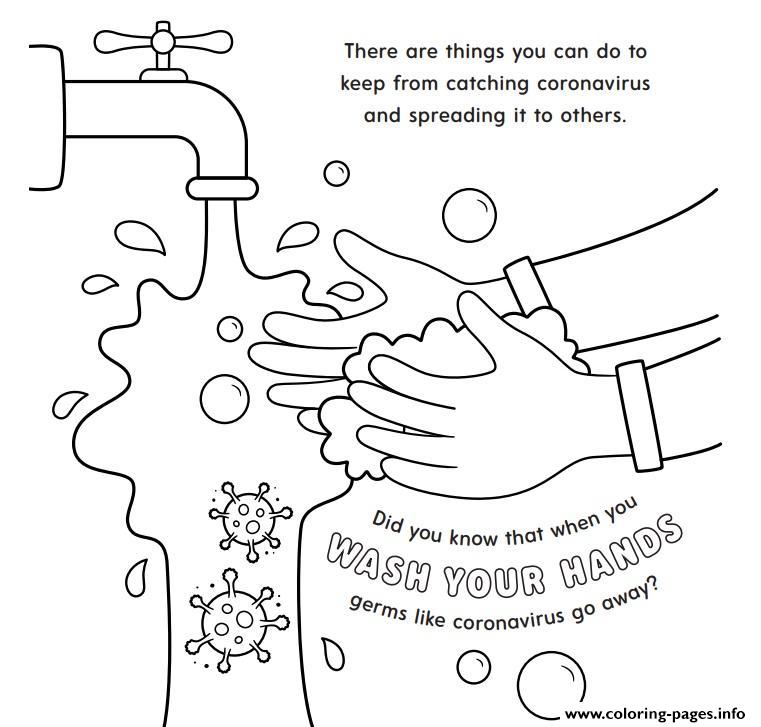 Wash Your Hands Germs Like Coronavirus Coloring Pages Printable