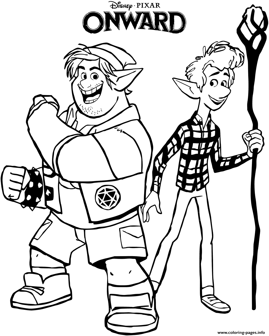 Onward Barley And Ian Ready For The Adventure coloring