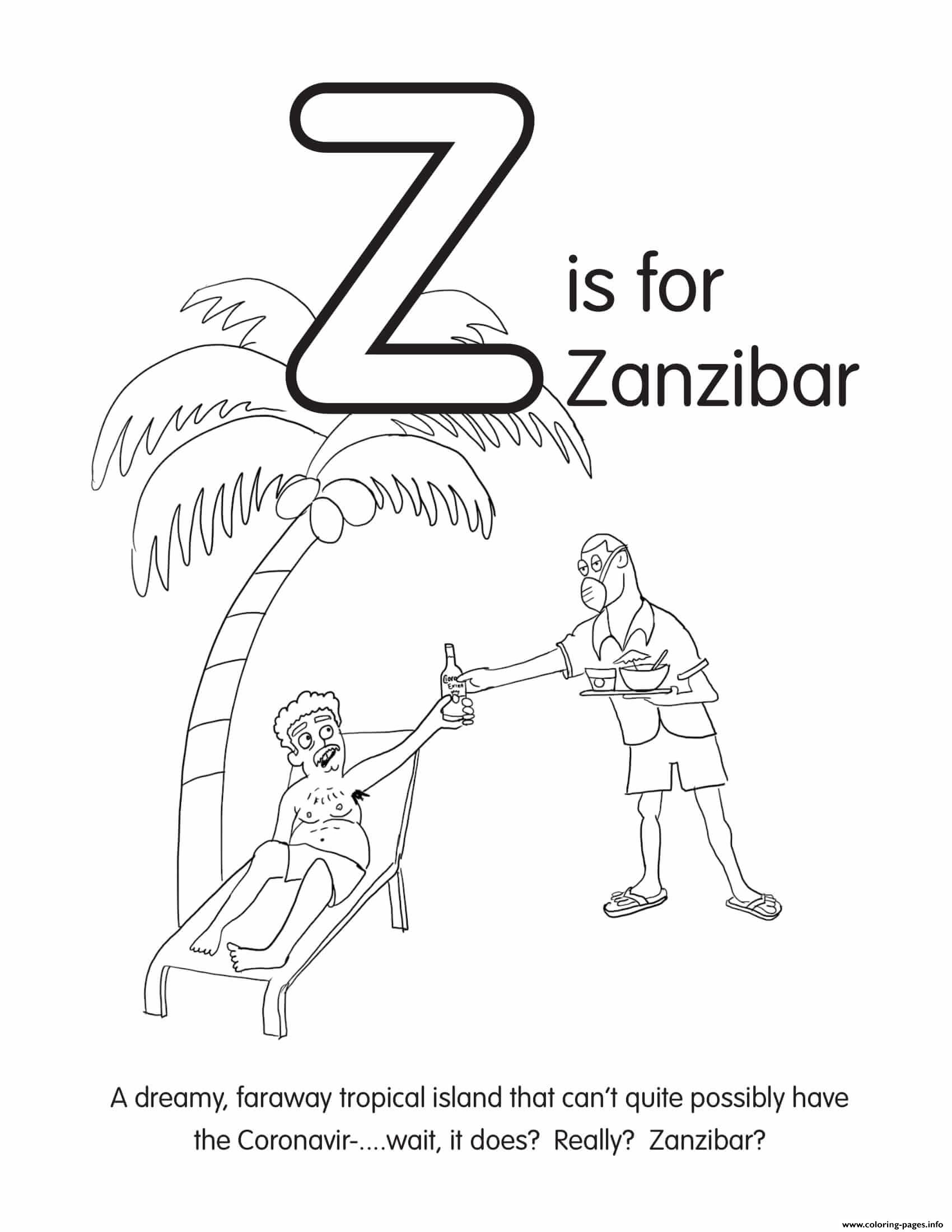 Z Is For Zanzibar coloring