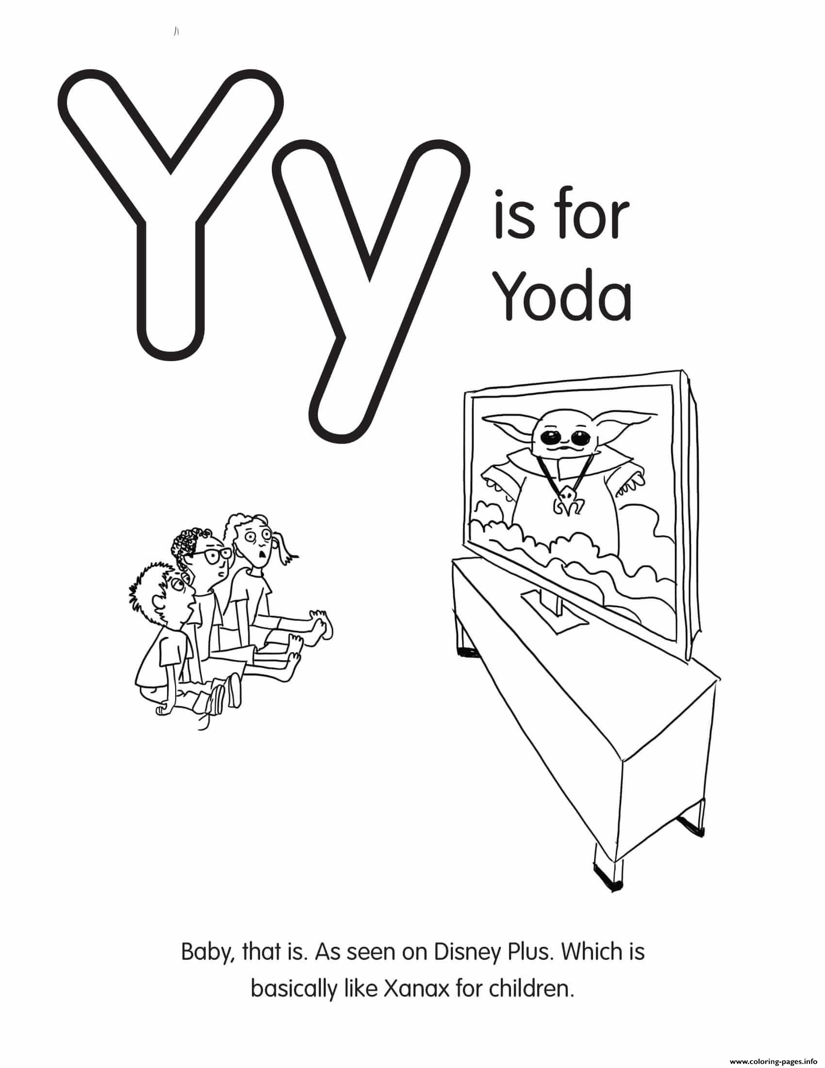 Y Is For Yoda coloring