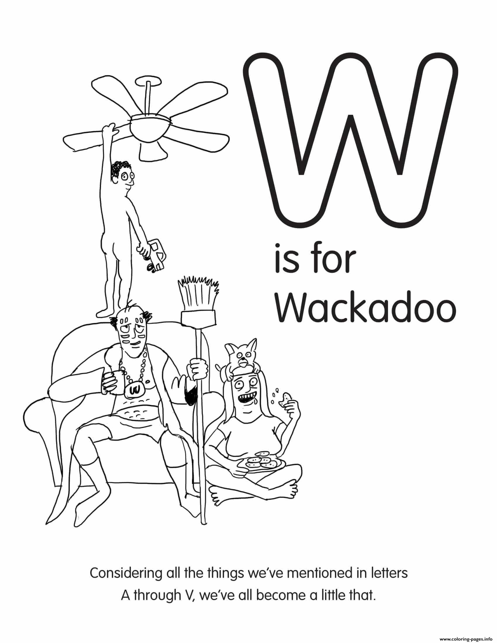 W Is For Wackadoo coloring