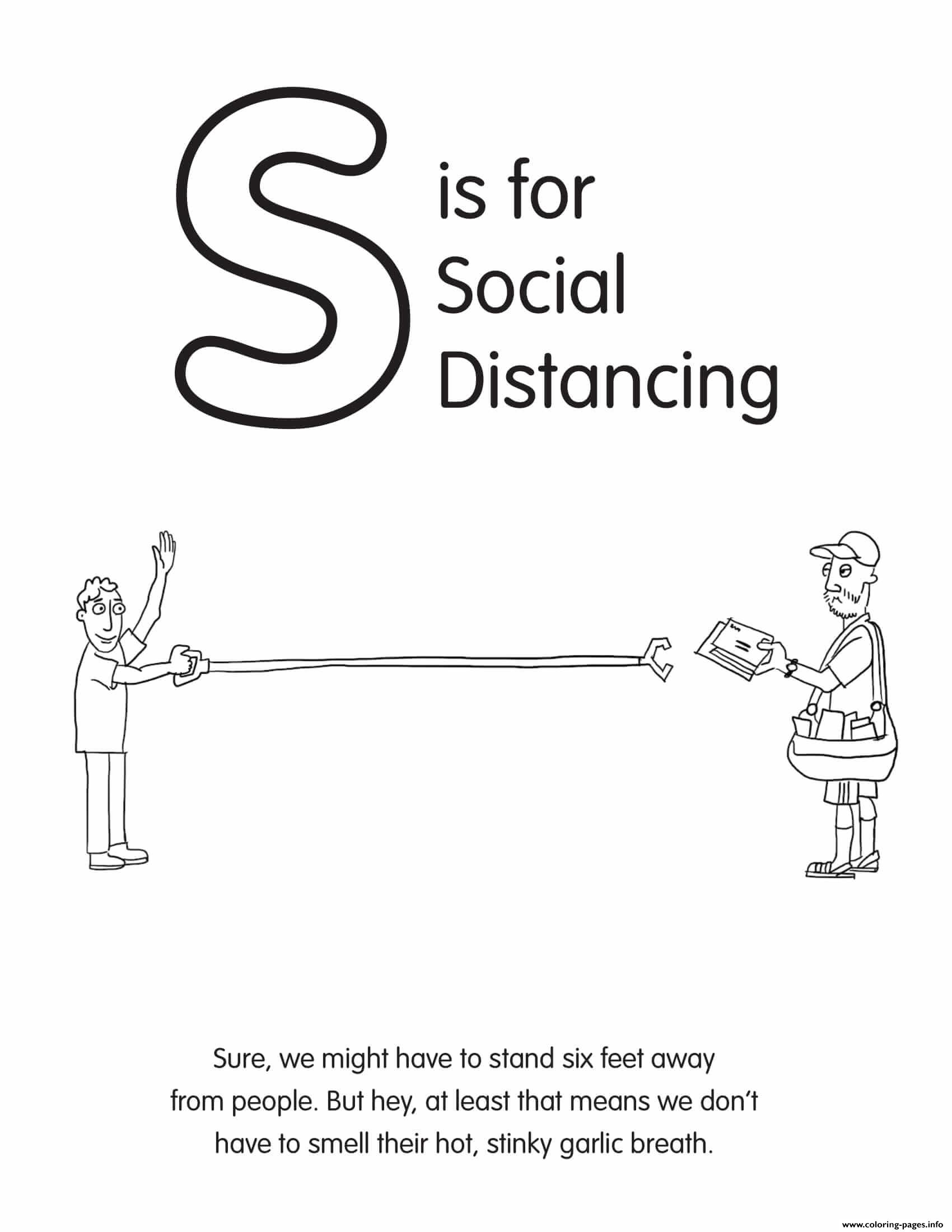 S Is For Social Distancing coloring