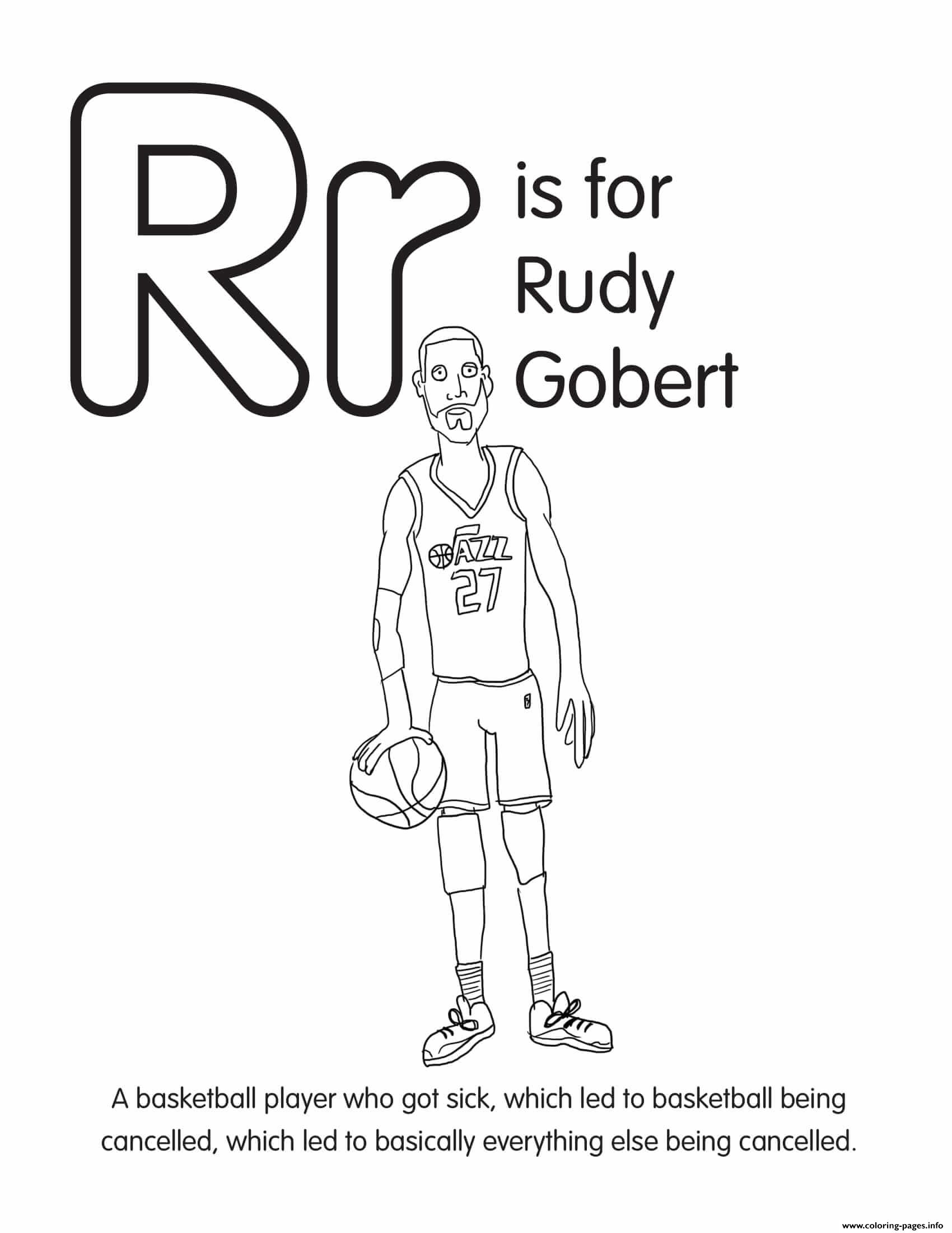 R Is For Rudy Gobert coloring