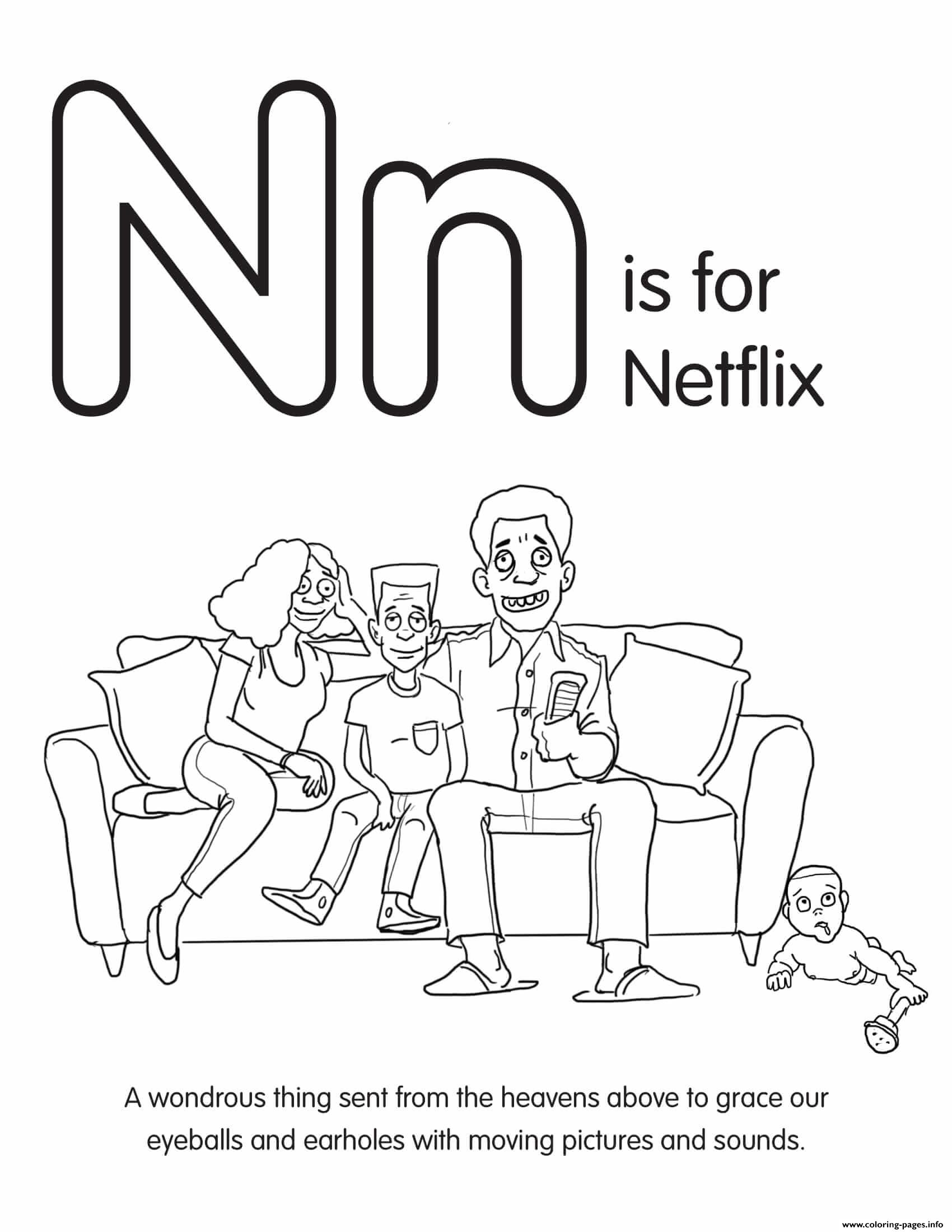 N Is For Netflix coloring