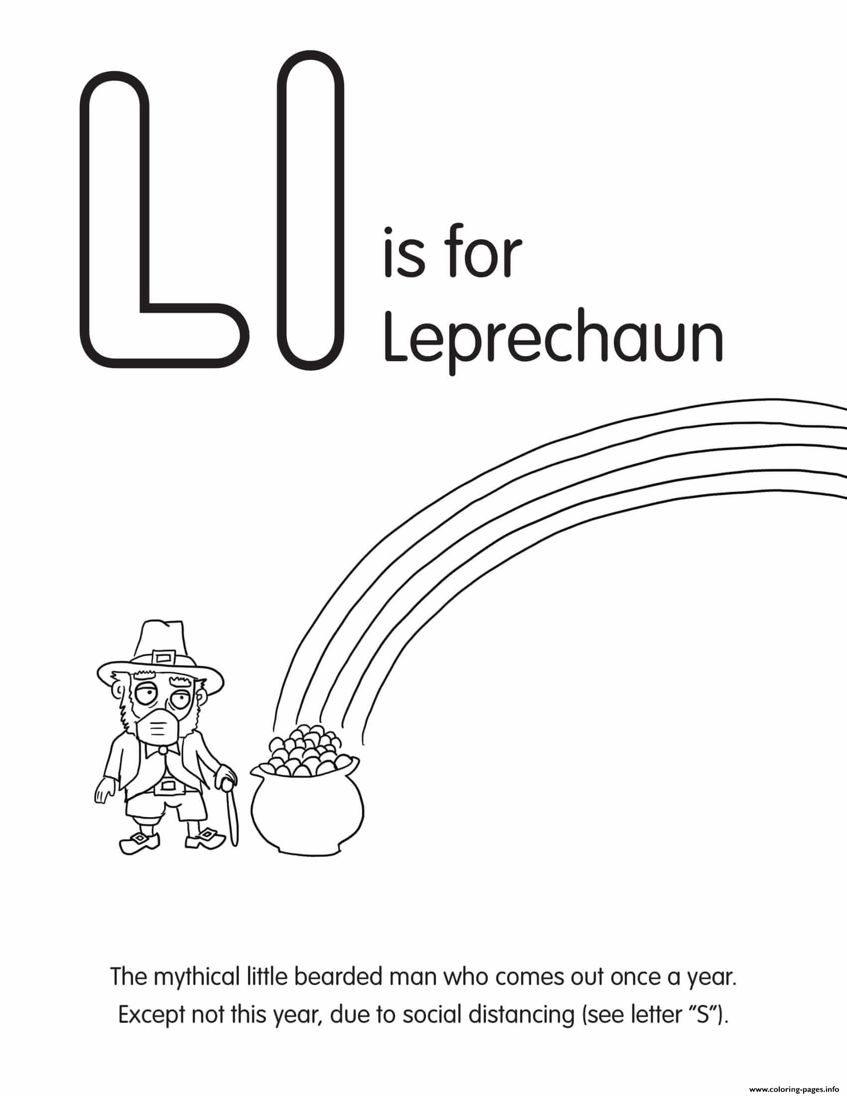 L Is For Leprechaun coloring