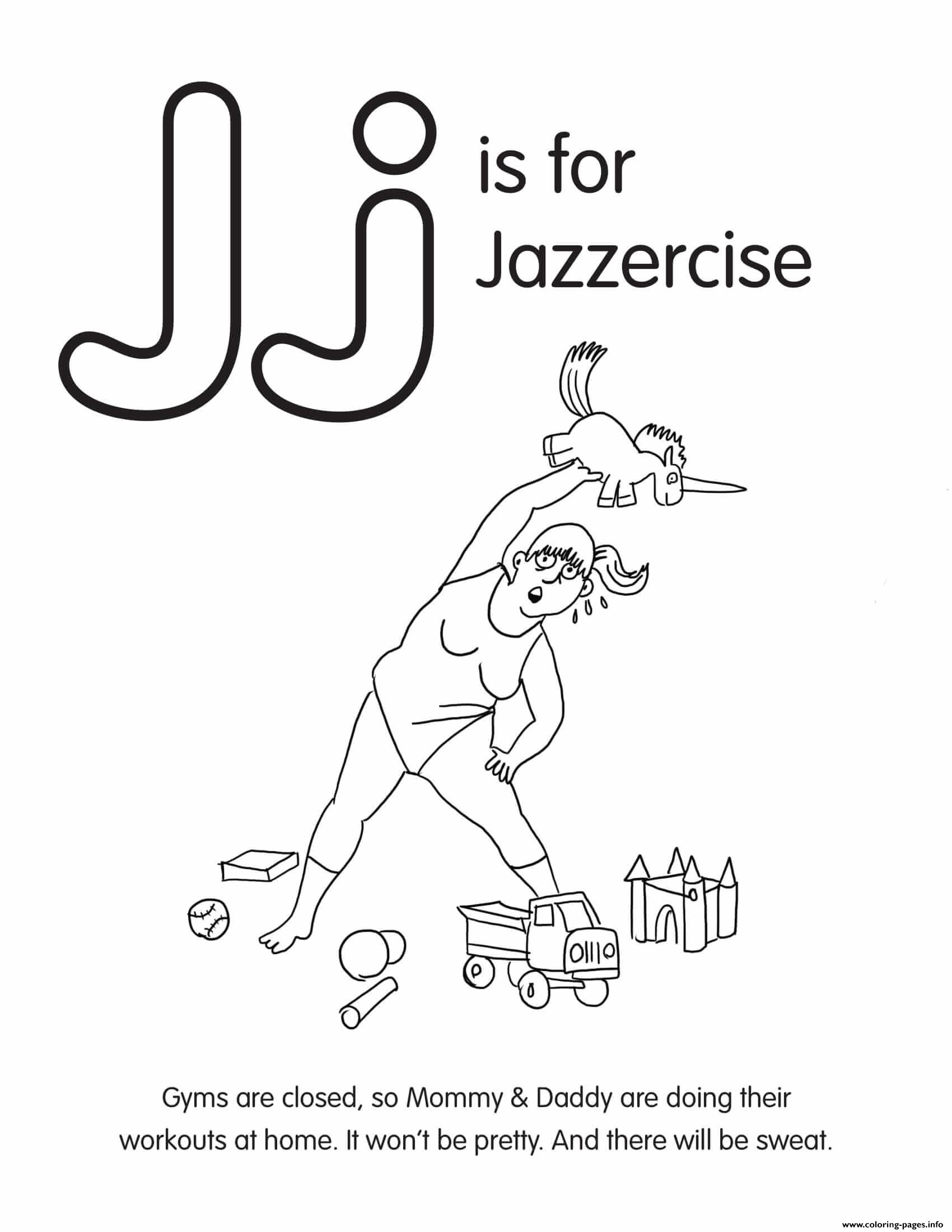 J Is For Jazzercise coloring