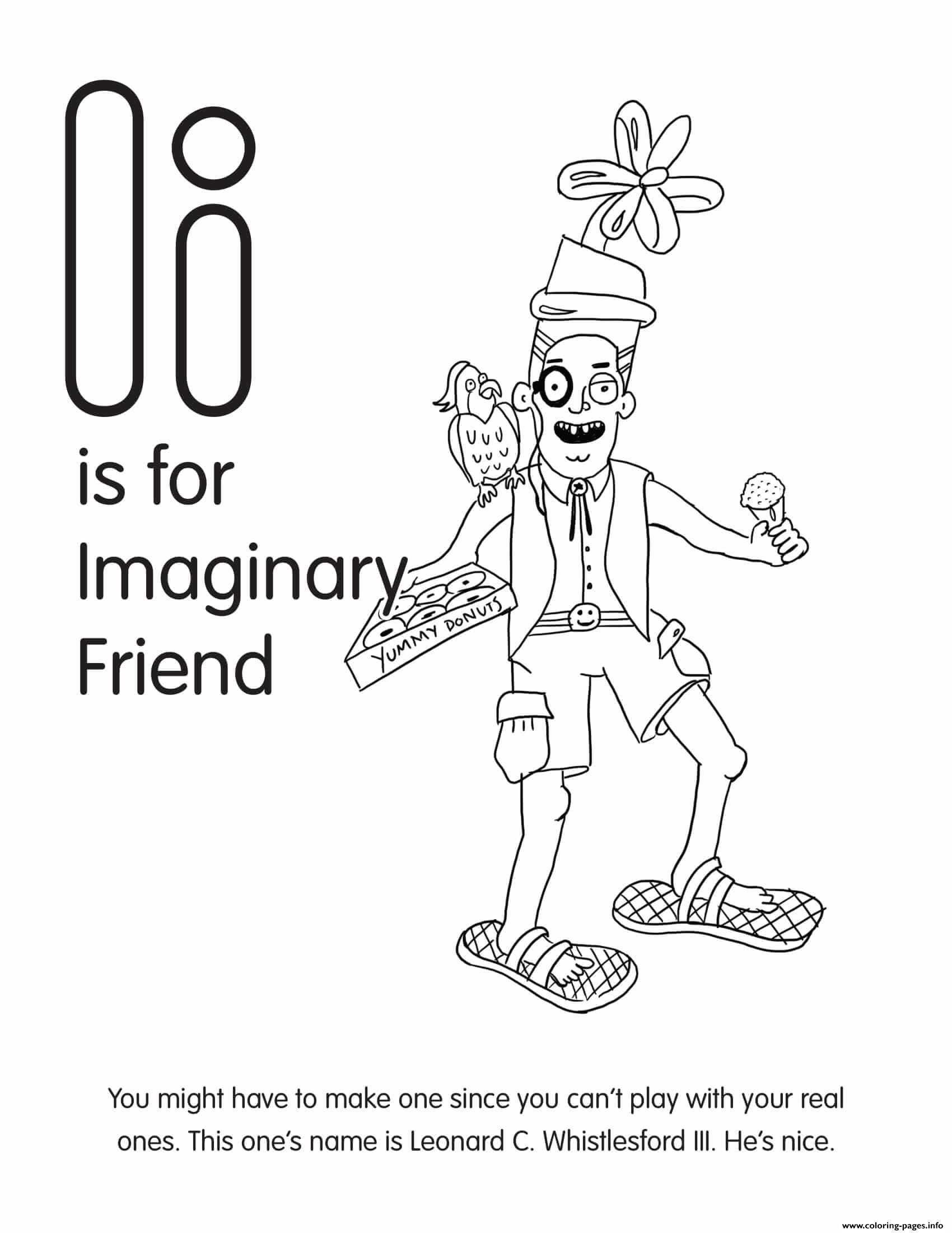 I Is For Imaginary Friend coloring