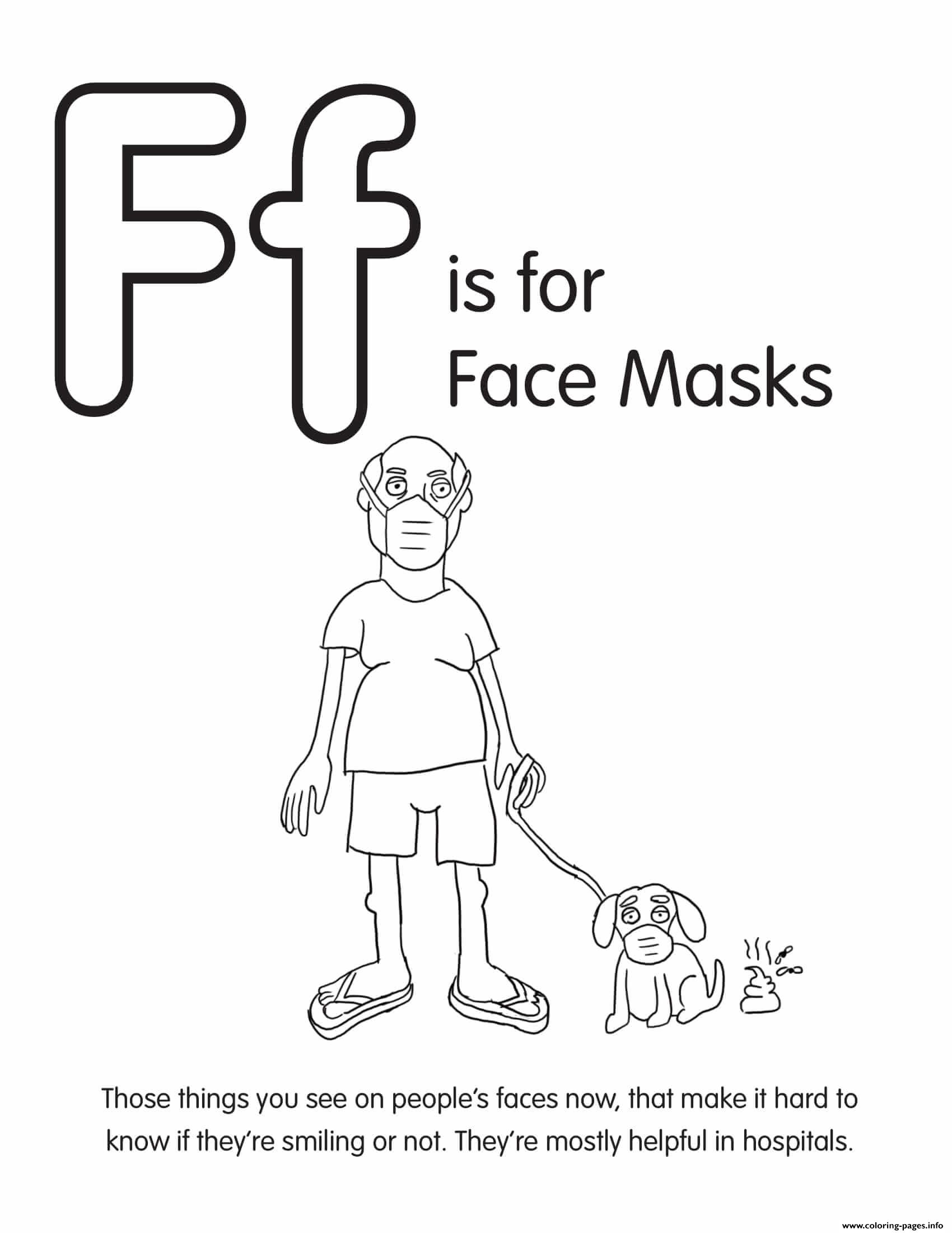 F Is For Face Masks coloring