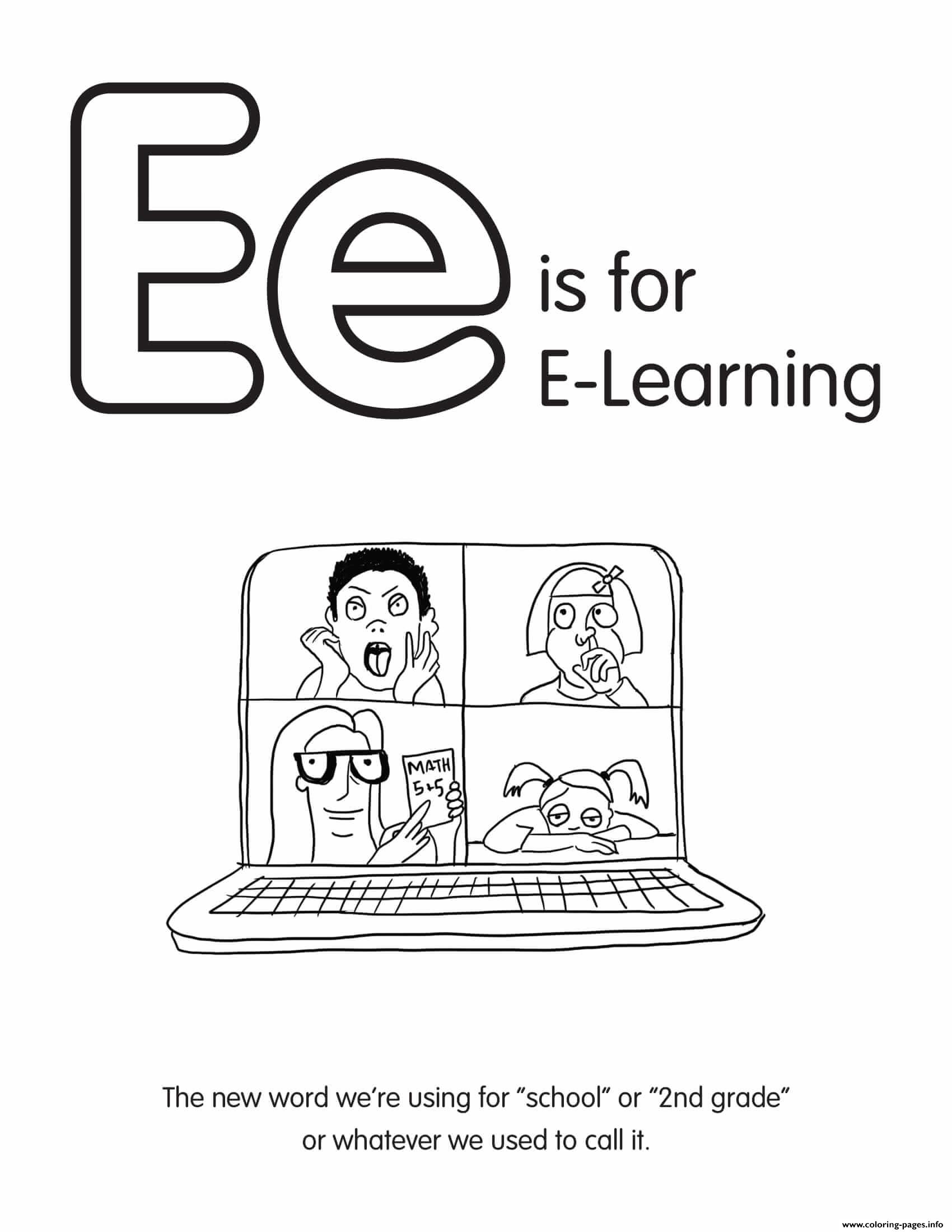 E Is For E Learning coloring