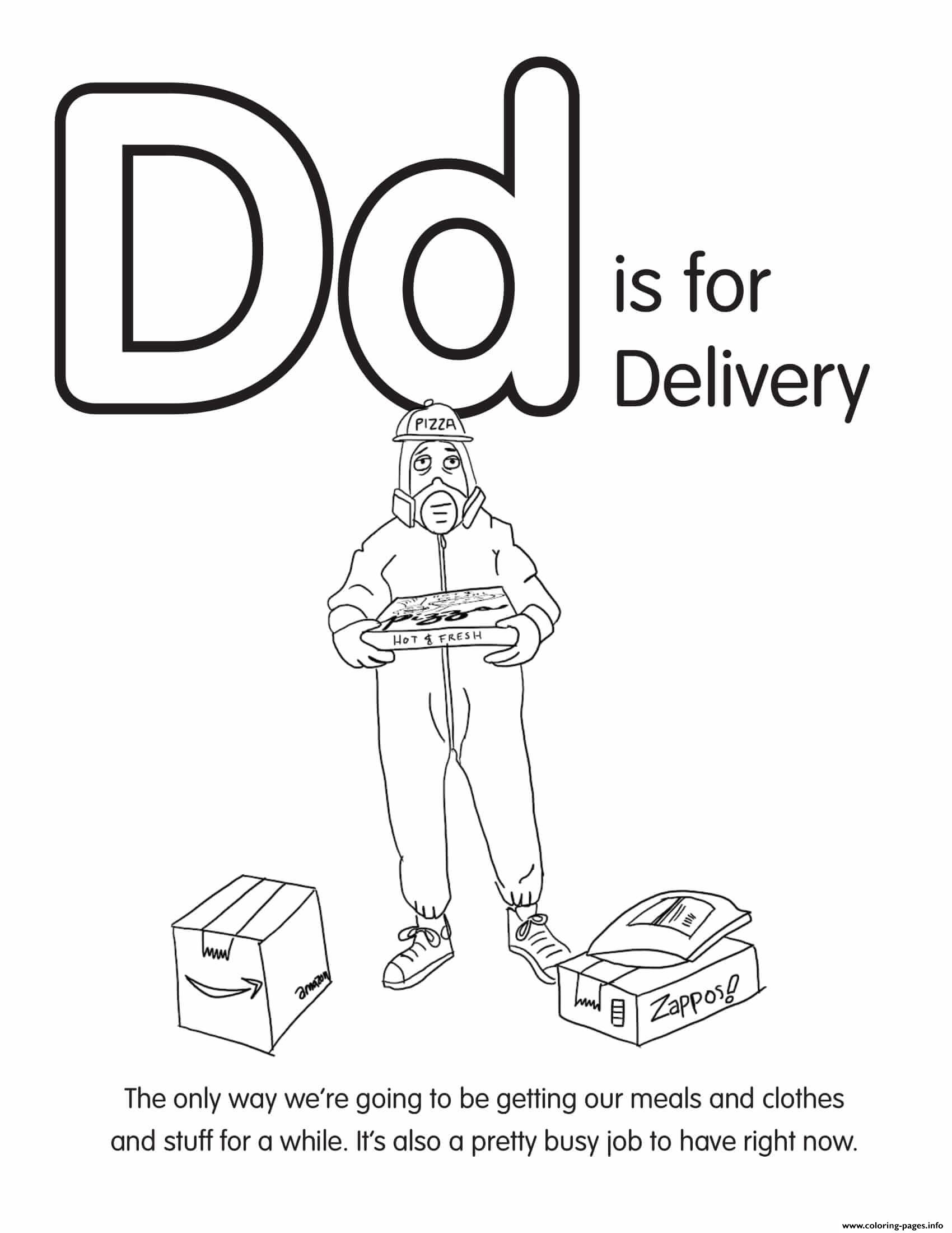 D Is For Delivery coloring