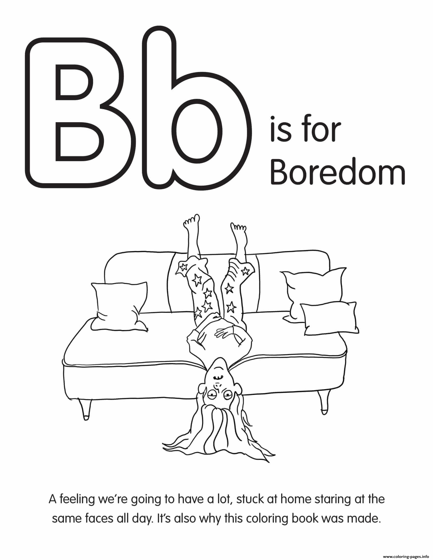 B Is For Boredome coloring
