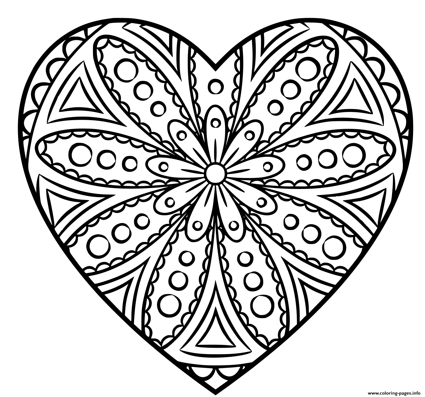 Heart Mandala Circle coloring