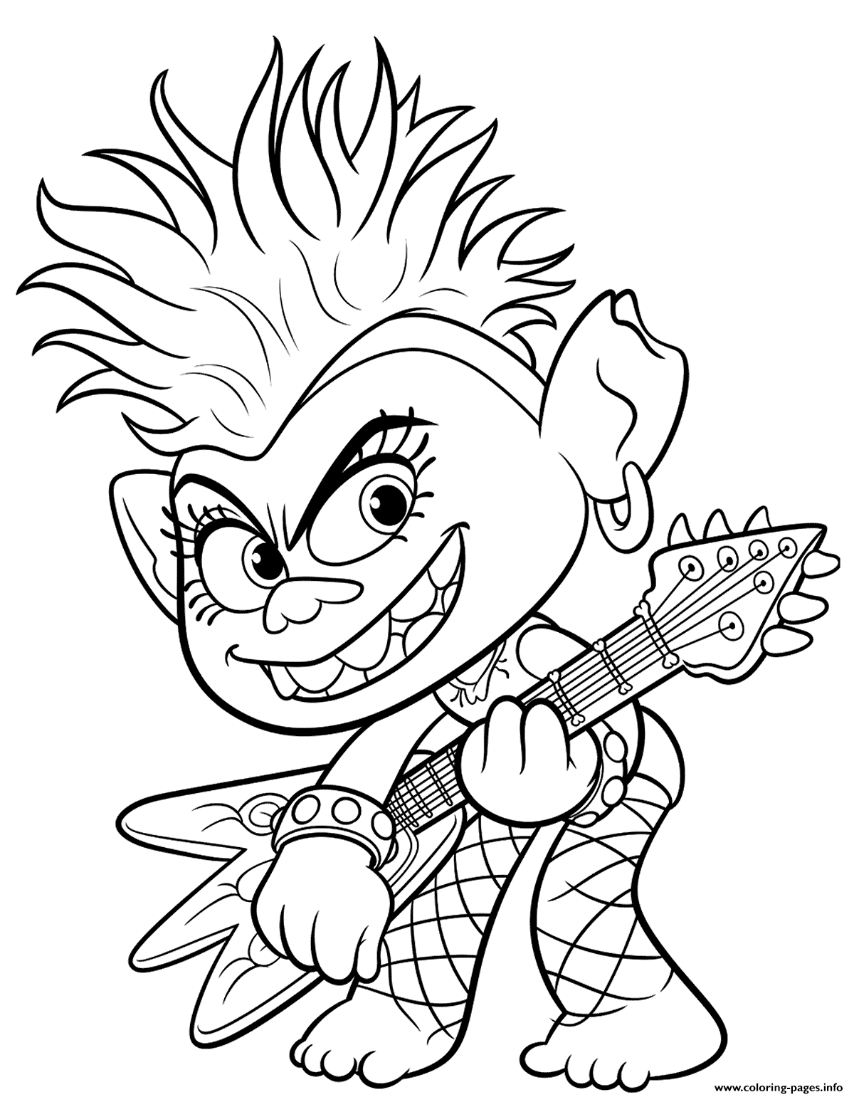 Trolls 2 World Tour Barb Coloring Pages Printable