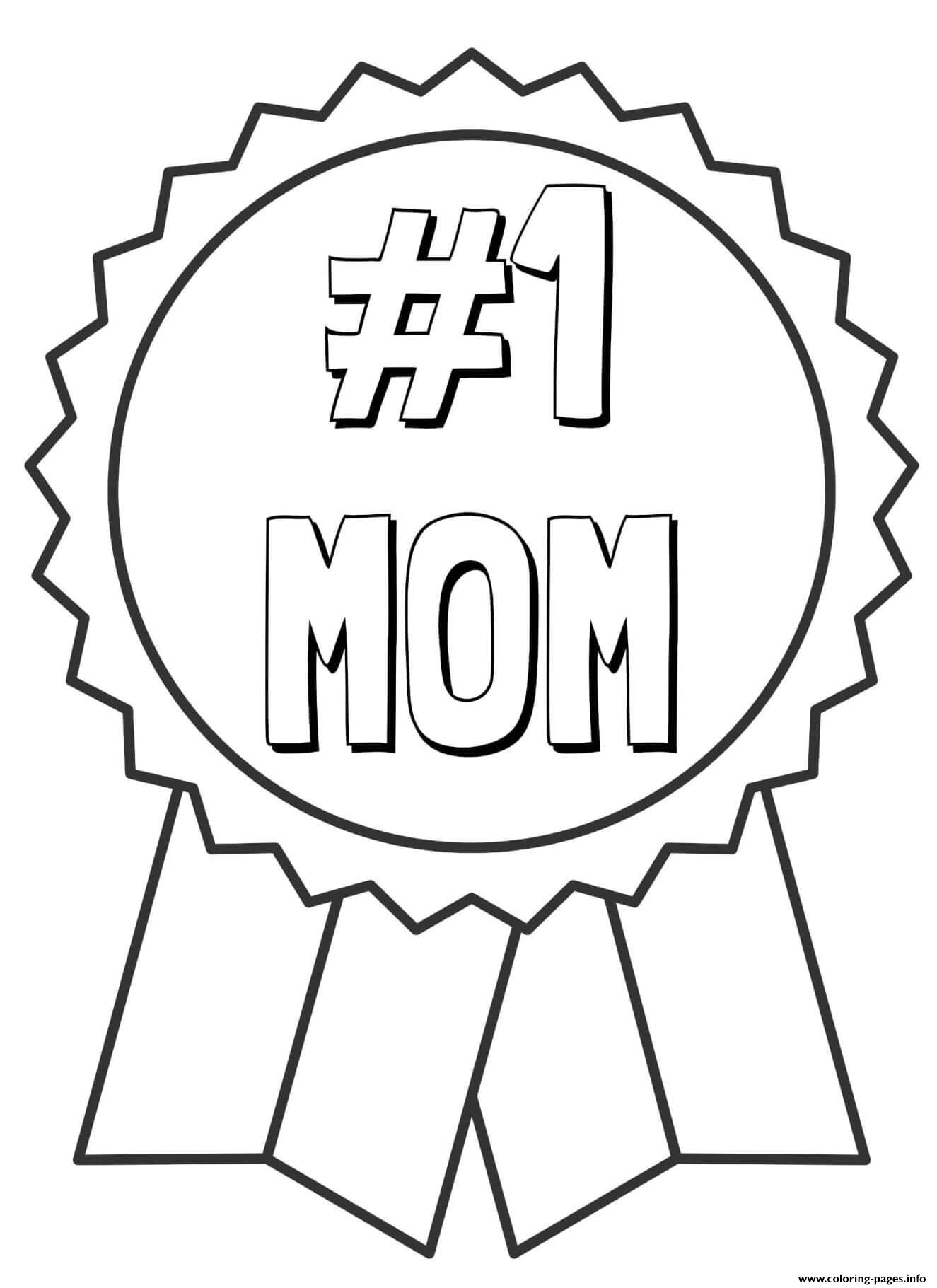 Mothers Day Number Mom Ribbon coloring